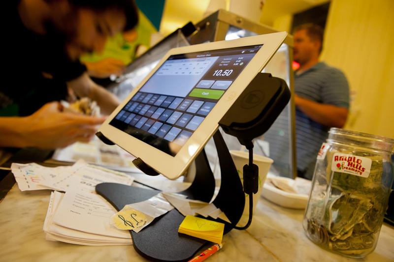 iPad cash register at Ample HIlls Creamery in Prospect Heights, Brooklyn.
